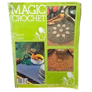 Vtg Magic Crochet #18 Pattern Booklet 23 Patterns Table Center Oval Table Runner
